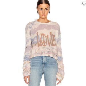 Amiri cashmere Love Tie Dye Cropped Knit Sweater size S